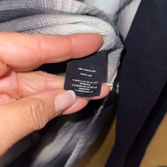 Helmet Lang Mens  Jacket Size Large Multicolor Plaid Print Zipper Front Hooded - Picture 6 of 10